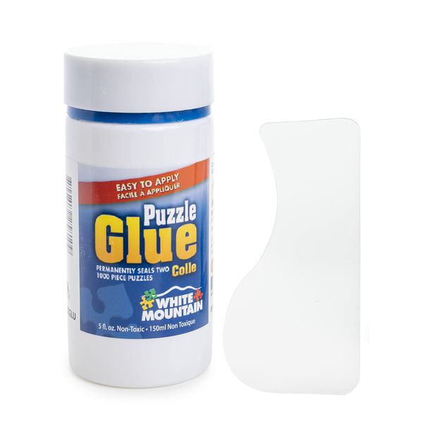 White Mountain Puzzle Glue with Applicator, 5 oz Bottle for 2000 Piece Puzzle