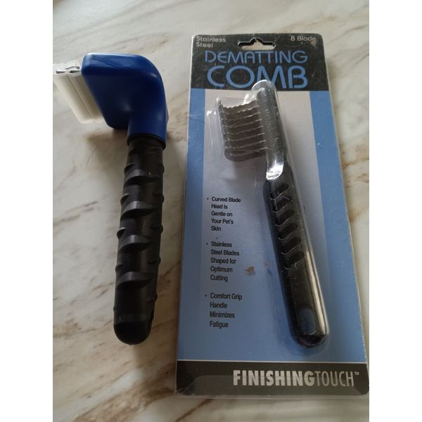 (2) Pet Grooming Tools for Shedding/Dematting Hair Dogs/Cats Gentle S/S Blades.