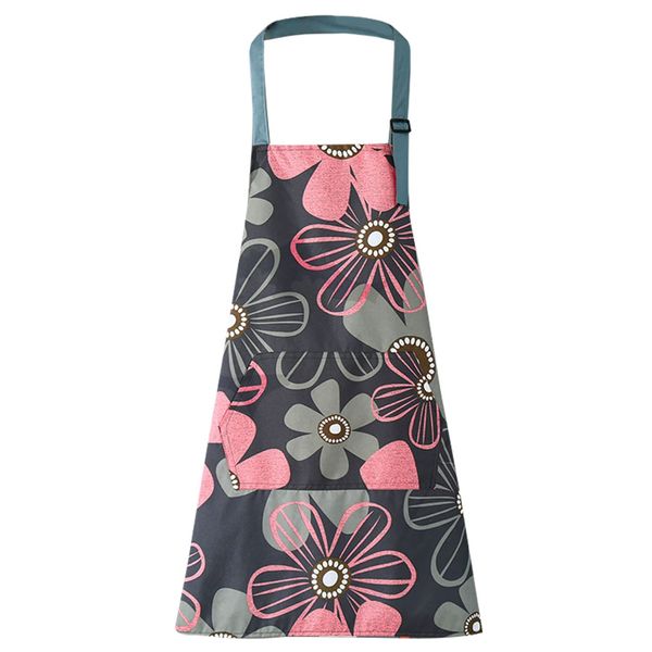 LECTNORE Chefs Kitchen Aprons, Floral Aprons for Women Adjustable Apron with Pocket Cooking Apron Waterproof Apron for Kitchen/Cooking/Gardening