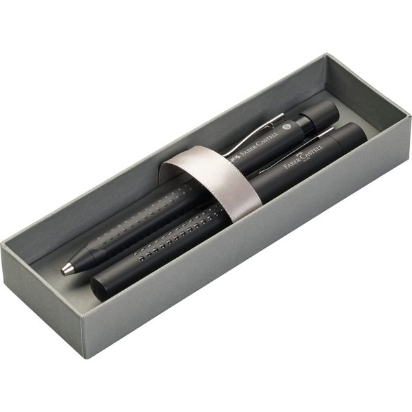 Faber-Castell Fountain pen M/Ballpoint pen set Grip 2010 Black