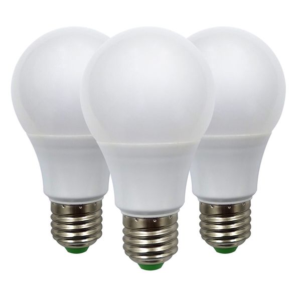 3pcs Equivalent 60W E27 A19/A60 12-24V LED Globe Low voltage Bulb White 5W #H