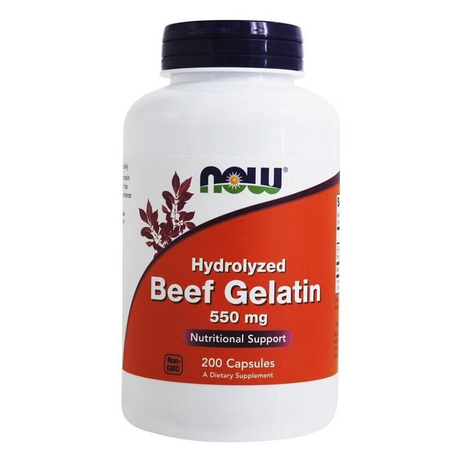 NOW Foods Beef Gelatin 550 mg., 200 Capsules