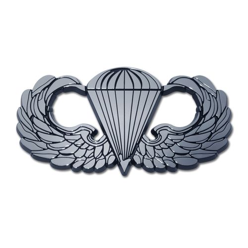 Elektroplate Officially Licensed United States Army Parachute OEM Chrome Emblem for Cars, Trucks, and All Auto | Universal Fit at 4.0" x 2.1" | Weatherproof