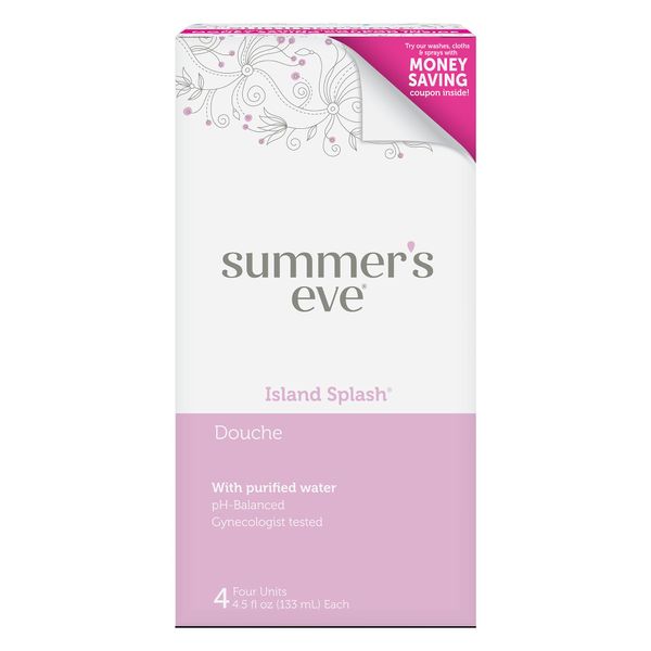 Summer's Eve Douche, Vaginal Douche for Women, Island Splash, 4 Units, 4.5 Oz Each, 1 Pack