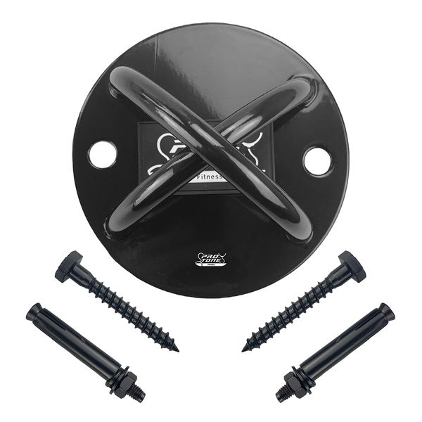 PROTONE suspension strap trainer wall/ceiling mount for use with suspension strap trainer/resistance bands/crossfit/bodyweight strength training (Black)