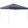 10 x 10FT Pop Up Height Adjustable Canopy Tent Folding Canopy w/Ropes Stake Grey