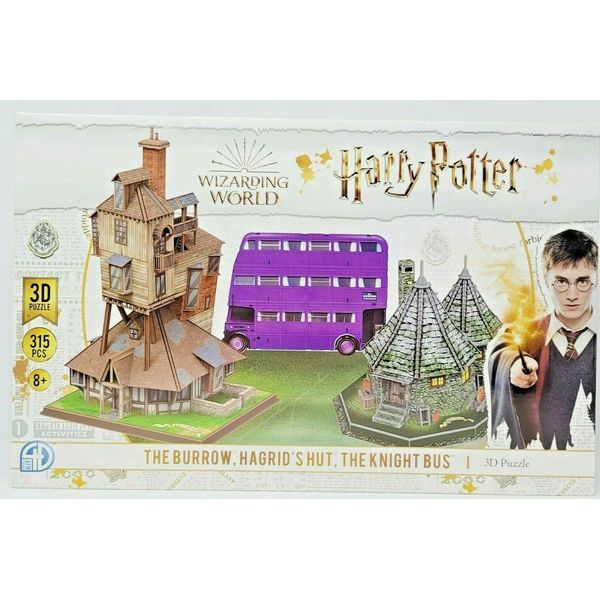 Harry Potter 3D Puzzle The Burrow, Hagrid's Hut, Knight Bus 315pc Hobby Kit Toy