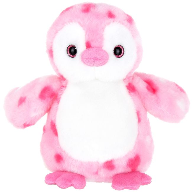 Bearington Collection Precious Heart Stuffed Animal Penguin Plush Heart Printed, Kid Companion Plushie, Great Gift for Birthdays, Holidays and Other Special Occasions, Pink & White, 9 inches