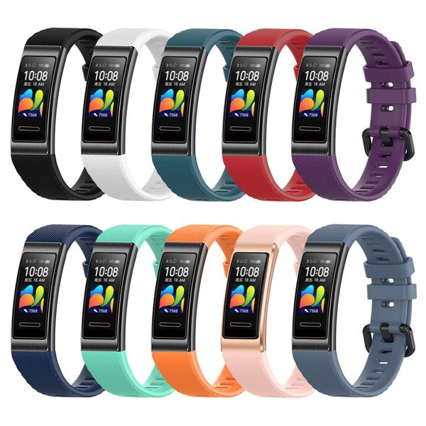 MIJOBS 10 Pieces Watchband for Huawei Band 4 pro, Huawei Band 3 pro Sport Straps Silicone Replacement Wristbands Compatible with Huawei Band 3/Band 3PRO/Band 4PRO Watch Accessories