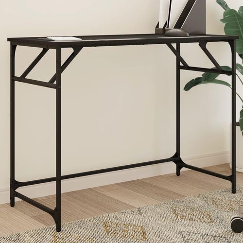 CHARMMA Desk Black Engineered Wood,Powder-Coated Steel,Desks-842266