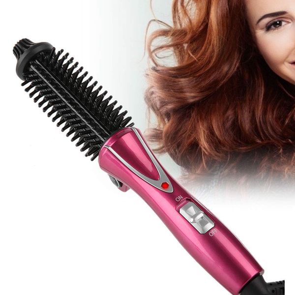 Curling Iron Brush, Hair Curler Hot Brush Professional Anti-Scald Instant Heat Up Curling Wands Suitable Heated Styler Brush for Long/Short Hair UK Plug（110-240V）