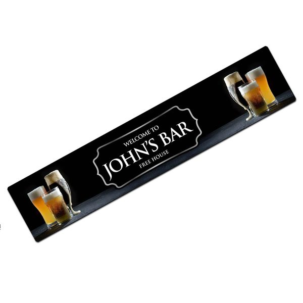 Personalised Small Bar Runner Mat - Pints Beer printed home bar mat L718