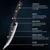 7inch Black Handmade Forged Sharp Kitchen Chef Knives Boning Knife Meat Cleaver