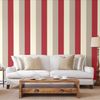Russet Orange/Beige/Cream - 40915 - Olivia Stripe - Wallpaper… (Red/Silver/Cream)