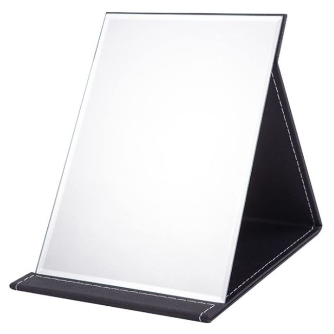 Modest Joy Folding Mirror, Tabletop, Large Mirror, Cosmetic Mirror, Professional Model, Folding, Angle Adjustable, Portable Mirror, Hair Makeup, Hair Arrangement, Mirror (Black, Large)