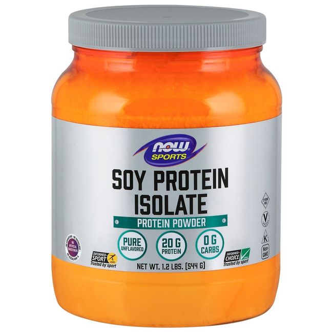 NOW Foods Soy Protein Isolate, Unflavored, 1.2 lb Powder