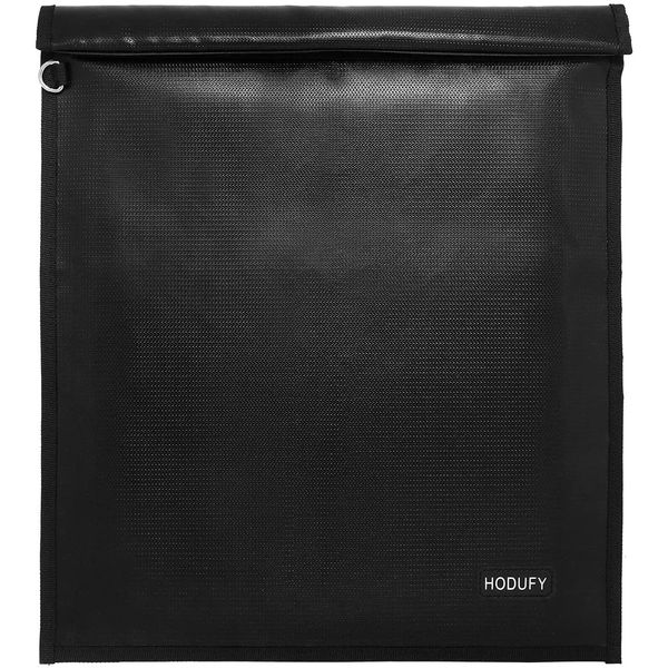 Hodufy Faraday Tasche Bag, (16.9 x 15 Zoll) Groß Faraday Tasche Laptop Bag, Feuerfest und Wasserdicht Schlüsseletui/Autoschlüssel/Telefon/Tasche für Kreditkarten/Anrufe/WiFi/GPS-Schutz (Schwarz)