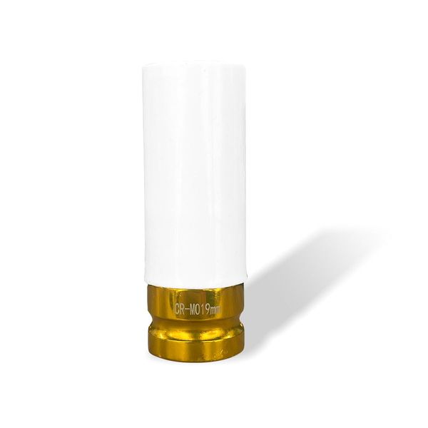 1/2" Drive 19 mm Lug Nut Impact Socket, Non-Marring Deep Lug Nut Socket, Thin Wall Wheel Rim Protector Sleeved Socket (19mm/0.7inch)