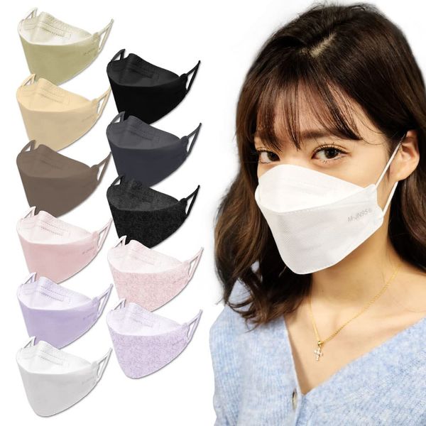 M-JN95MASK JN95 Renewal New JN95 Hay Fever Protection, 4 Layers, 3D Glasses Fogging, Lipstick, Made in Japan, Non-woven Mask, Lavender