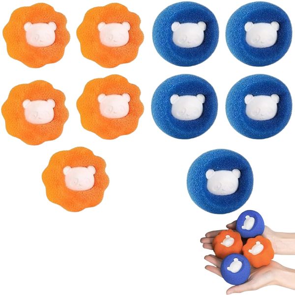 10 Pcs No Damage to Clothes Washing Sponge Shedding Washing Ball Washing Machine Hair Removal Sponge Removing Tangle Anti-Shedding Laundry Ball for Washing Machine Decontamination Laundry Ball Washing