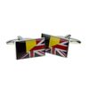 Union Jack Mixed with Belgium Flag Cufflinks in a Post Friendly Cufflink Box
