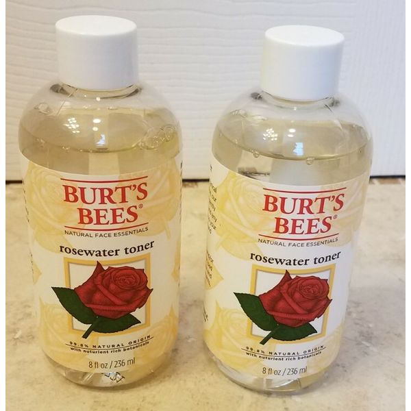 (2) Burt's Bees Rosewater Facial Toner  8 fl oz each NEW