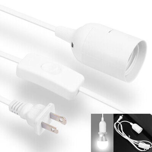 E27/E26 Light Bulb Socket On/Off Switch Extension Cord Wall Outlet Plug Adapter