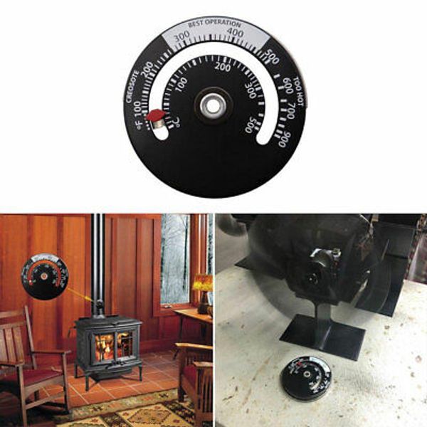 1* Magnetic Wood Stove Pipe Fire place Heat Temperature Gauge Thermometer Tester