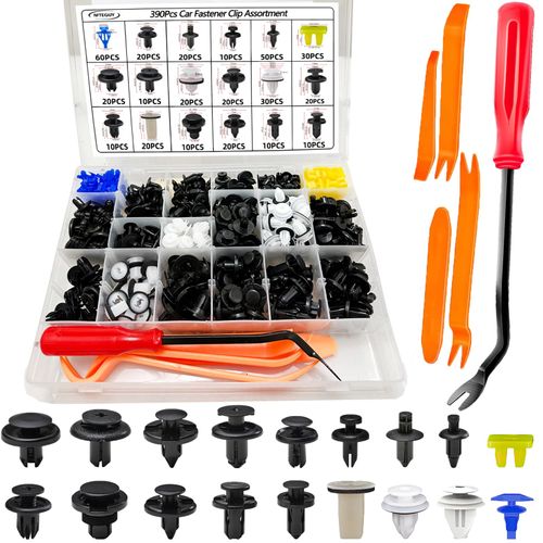 Niteguy 390Pcs Subaru Car Plastic Rivets Fasteners Push Retainer Kit,18 Most Popular Sizes Auto Push Pin Rivets, for Subaru Toyota Body Interior and Exterior Retainer Fastener Clip - 2 Years Warranty