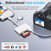 SD Card Reader for iPhone, 3 in 1 SD Card Reader for iPhone iPad, USB C Card Reader with SD/Micro SD, USB OTG Adapter, for iPhone 15/14/iPad/MacBook Pro/Air/Samsung/Android Phones/Camera