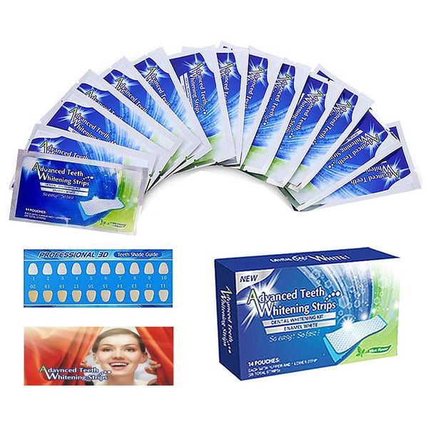 Magiin 14pcs Zahnweiß Streifen White Stripes Zahnaufhellung Bleaching Strips für Zahnweiß Streifen Teeth Whitening Strips Zahnpflege Set