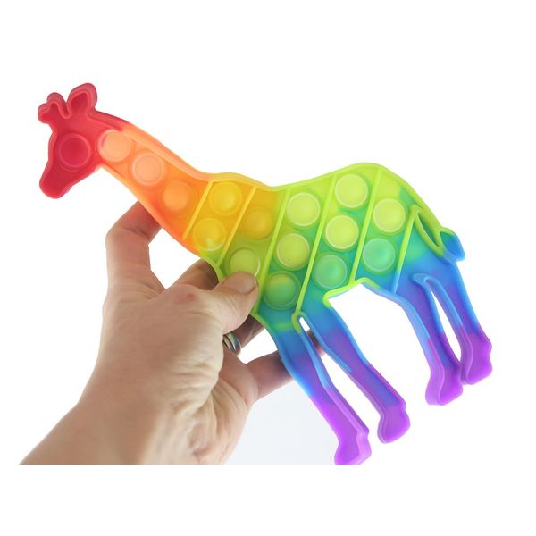 1 Giraffe Bubble Pop Fidget Toy - Silicone Push Poke Bubble Wrap Fidget Toy - Press Bubbles to Pop - Bubble Popper Sensory Stress Toy OT