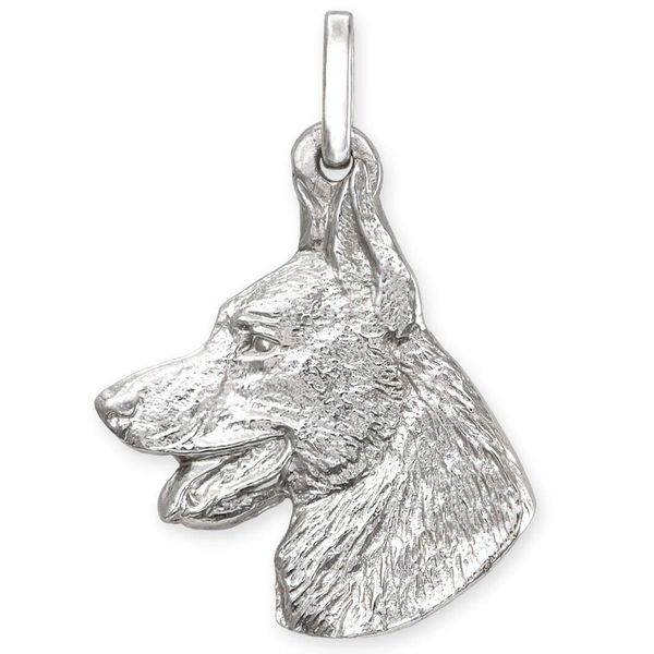 GERMAN SHEPHERD ~ Heavy Solid Sterling Silver LARGE Dog Pendant ~ 30 Breeds Handmade UK!
