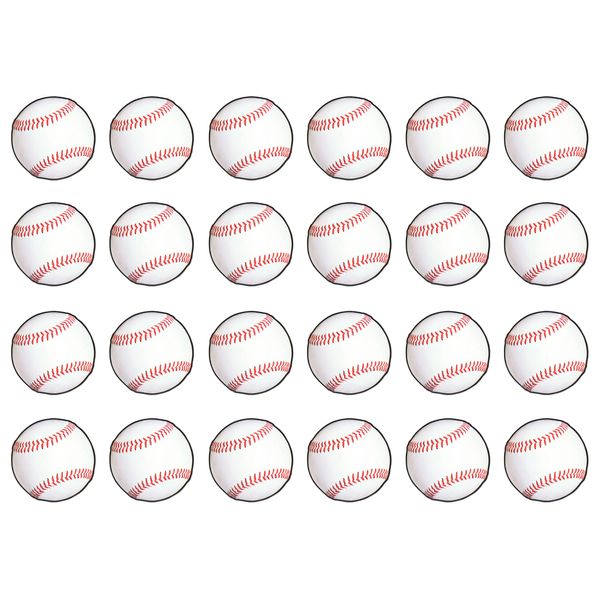 Beistle Paper Baseball Cut Outs 24 Piece – Sports Theme Brithday Party Or Baby Shower – Bulletin Board Classroom Decor, 13.5", White/Red/Black