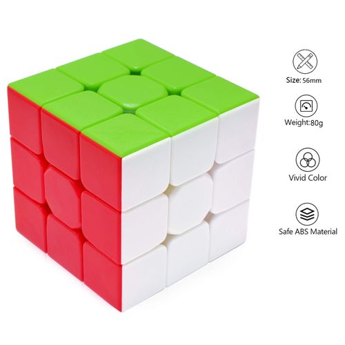 Maomaoyu Speed Magic Cube Stickerless 3x3 3x3x3 Smooth Magic Cube 3D Twist Brain Teasers Stocking Filler Toy