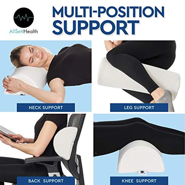 Orthopedic Memory Foam Pillow Semi Roll Bolster Pillow for Lower Back Pain  Knee