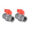 sourcing map PVC Ball Valve Supply Pipe Knob Threaded Ends G3/4 Female Thread Red Gray 2Pcs