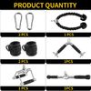 WNOEY Triceps Pull Down Attachment, Cable Machine Accessories for Home Gym (V Handle + Row Handle + Rotating Bar + Tricep Rope + Ankle Straps)