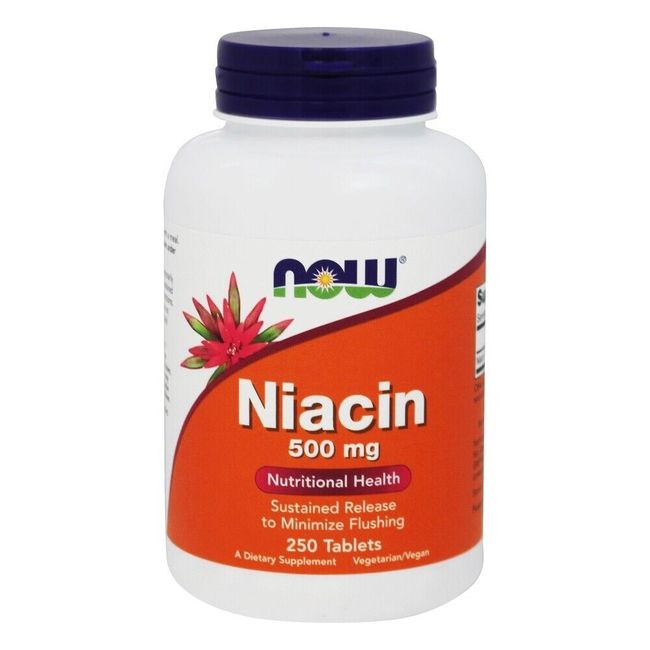 NOW Foods Niacin Time Release Vegetarian 500 mg., 250 Tablets