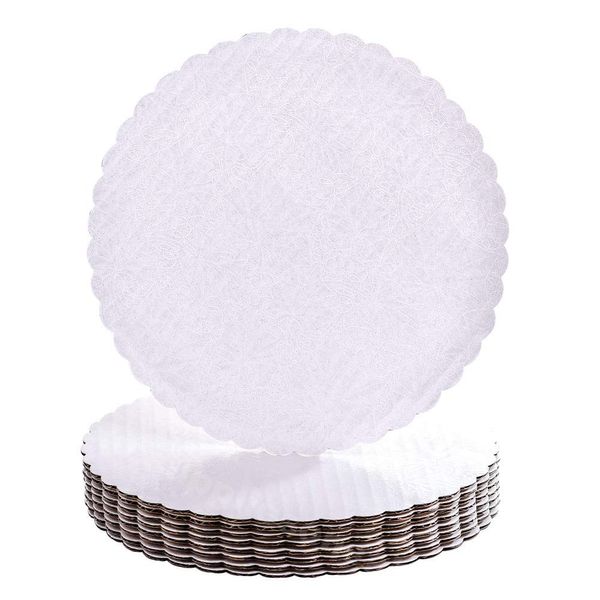 12" White Scalloped Edge Cake Boards, 12 ct