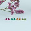 Ivy Gems 9ct White Gold Small Four Claw Ruby Stud Earrings