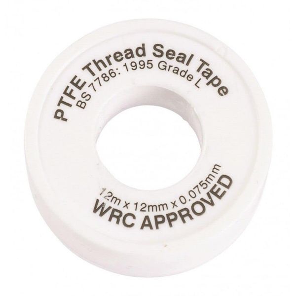 All Trade Direct 1 X Ptfe White Thread Seal Tape 12Mx12Mm Teflon Plumber Plumbing Joint Water Oil