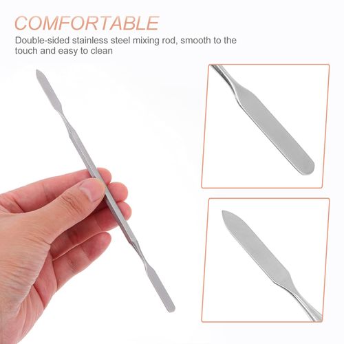 EXCEART 4Pcs Stainless Steel Depotting Spatula Makeup Spatula Tool Make Up Accessories for Makeup Cosmetics Mixing