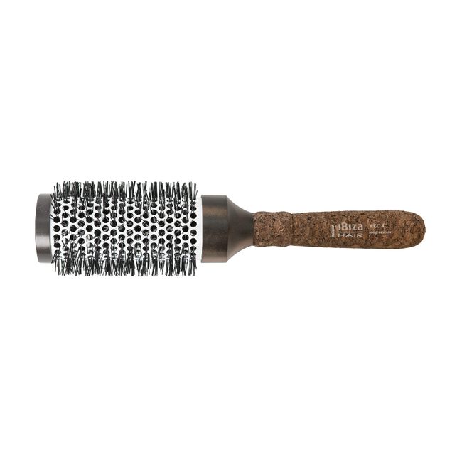 Ibiza Hair Professional Ceramic Round Brush (CC4, 63mm), Carbon Fiber/Nylon Bristles & Ergonomic Cork Handle, Heat Resistant Ionic Hair Brush to Reduce Frizz & Static Electricity, For Body & Volume