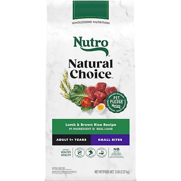 NUTRO NATURAL CHOICE Small Bites Adult Dry Dog Food, Lamb & Brown Rice Recipe