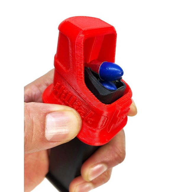 Hilljak Magazine Speed Loader Designed to fit Glock 17, 19, 26, 34, 22, 23, 27, 35 Quickie Loader Red