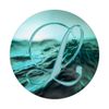 L Teal Beach Ocean Waves Sunset Lake Monogram Initial Letter PopSockets Swappable PopGrip