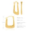 CARISSIMA Women's 9ct Yellow Gold Patterned Creole Earrings