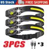 3X Waterproof COB Headlamp Night Buddy LED Sensor 230° Head Torch Headlight Lamp