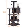 55" Cat Tree Cat Scratching Condo Kitten Tower Playhouse W/ Cave & Ladders